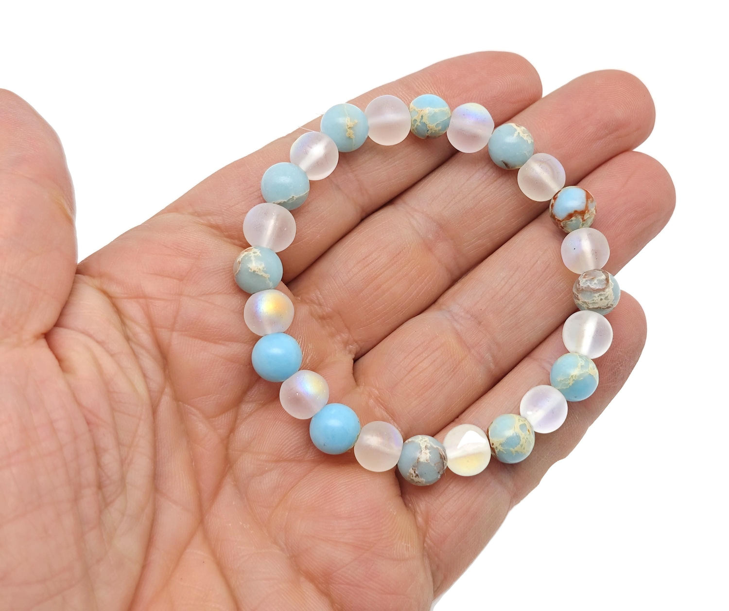 Handmade Grounded Spirit gemstone bracelet with colorful beads, designed for intention and spiritual grounding by GemstoneGO.