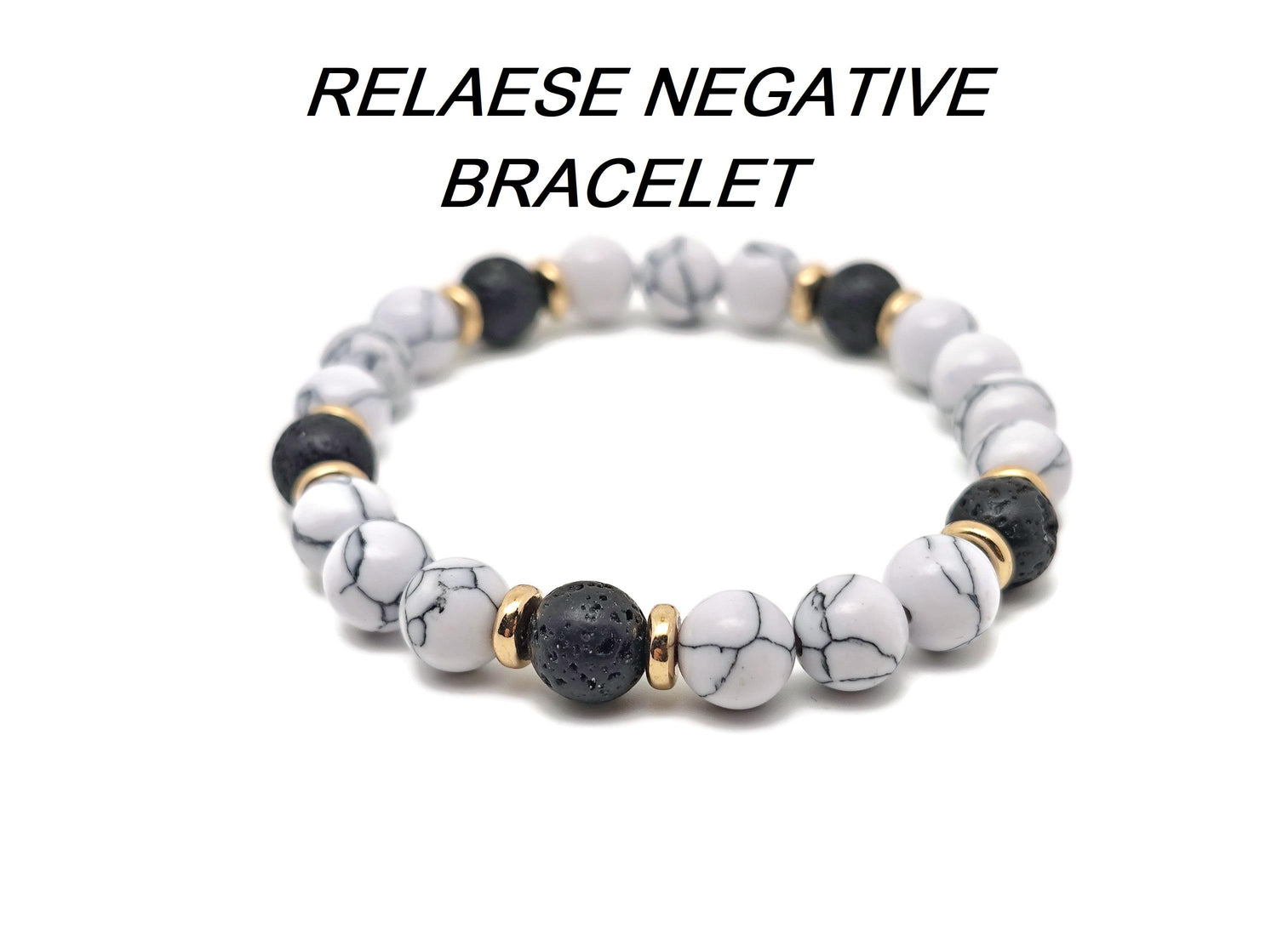 Handmade gemstone bracelet with negative energy-releasing stones, featuring colorful beads and a secure clasp by GemstoneGO.