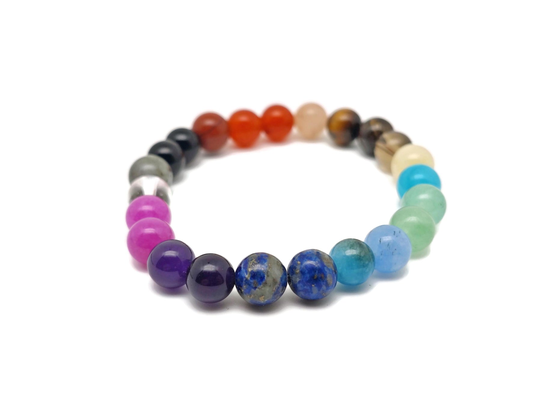 Handmade Fearless Gemstone Bracelet by GemstoneGO featuring vibrant, polished gemstones on a durable cord for positive intention.