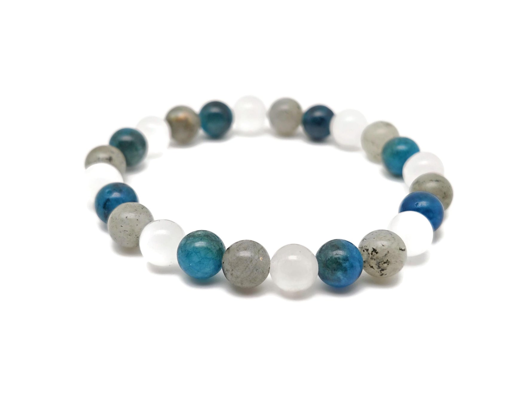Handmade gemstone bracelet with colorful beads and natural stones, designed for self-care and positive intentions.