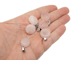 Flat round gemstone pendant featuring a clear crystal coin cabochon, loose mixed gemstone, from GemstoneGO.