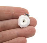 Mini Agate Druzy Geode crystal pendant featuring shimmering druzy surface and natural stone jewelry design by GemstoneGO.