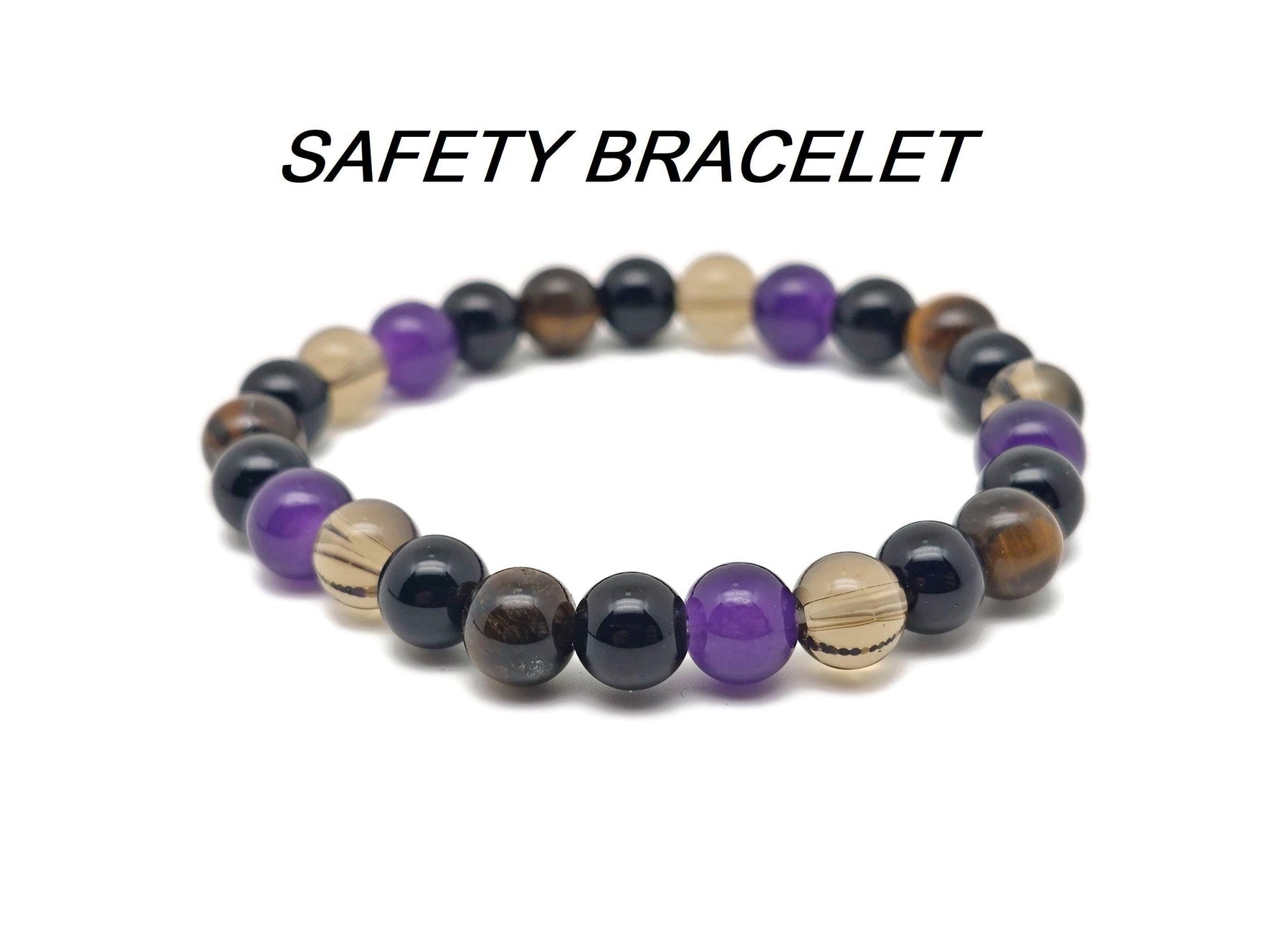Handmade gemstone safety bracelet with colorful beads, designed as an intention bracelet by GemstoneGO.