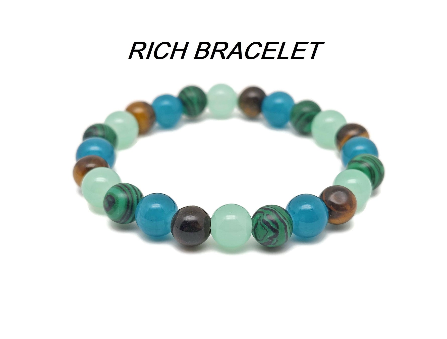 Handmade gemstone bracelet with colorful beads, designed for intention and style by GemstoneGO.