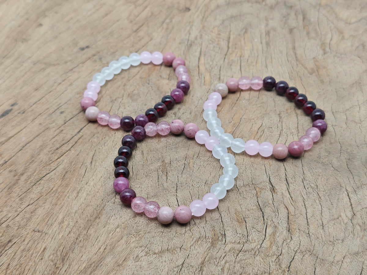 Handmade gemstone bracelet with colorful beads from GemstoneGO, designed as an intention bracelet for positive energy.