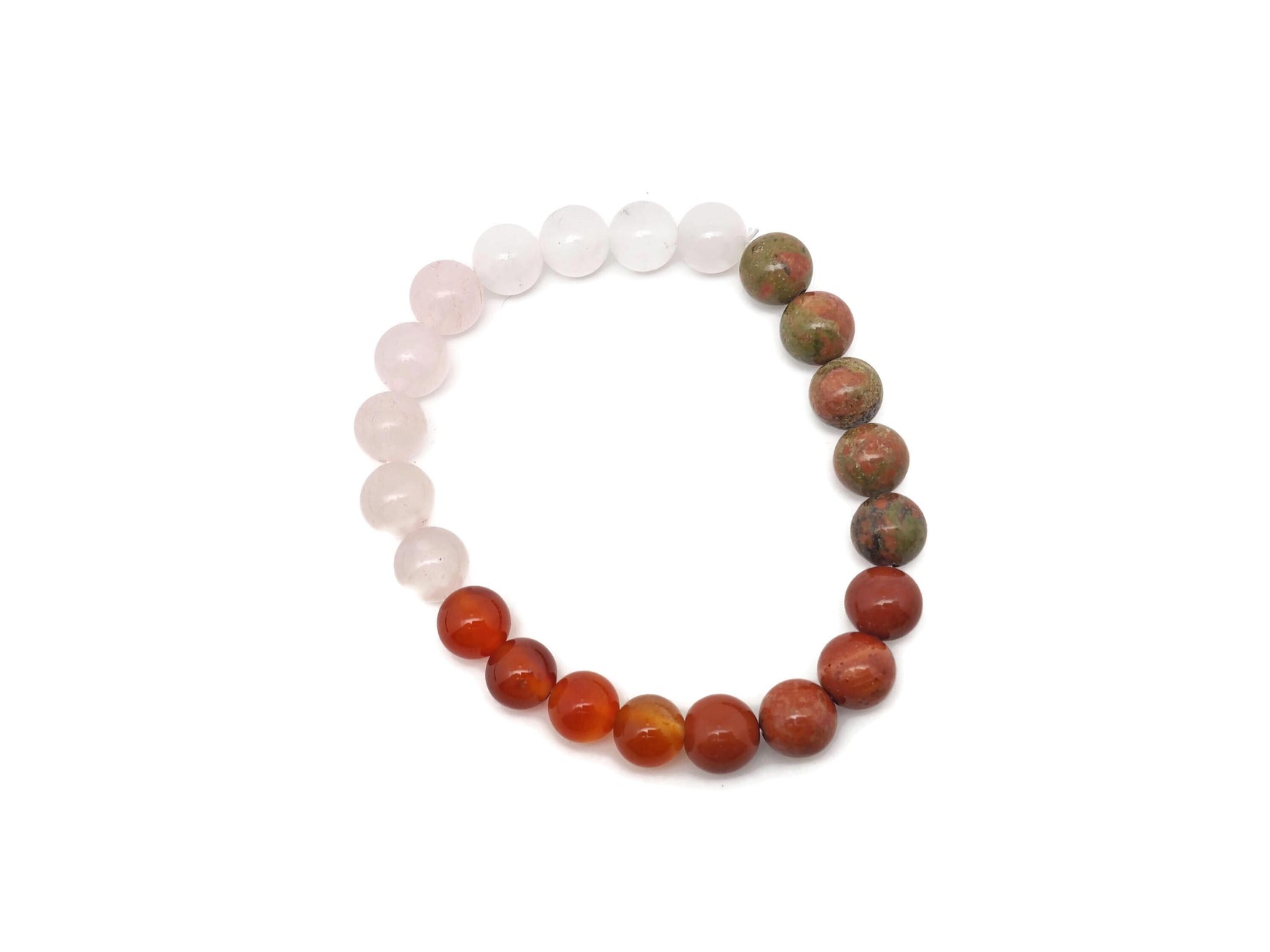 Handmade fertility gemstone bracelet with colorful stones, designed as an intention bracelet by GemstoneGO.