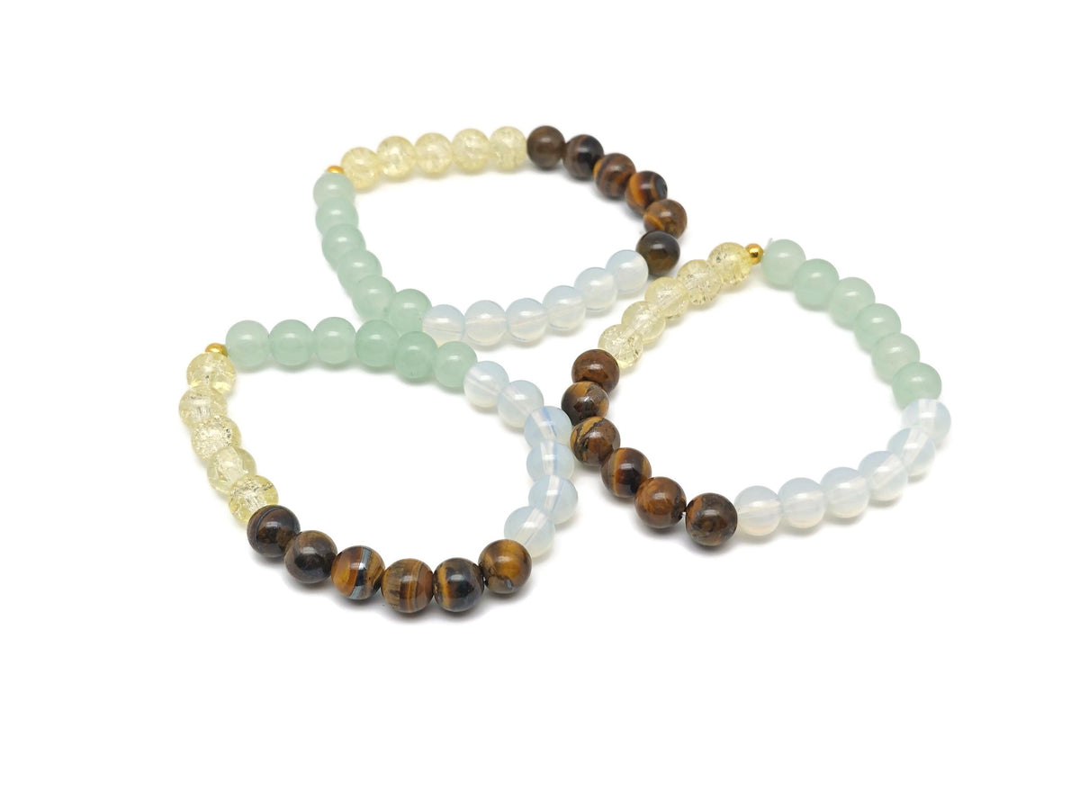 Handmade Lucky Wealth gemstone bracelet with colorful beads, designed for positive intention, by GemstoneGO.
