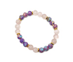 Handmade Dear Mom gemstone bracelet with colorful beads, featuring an intention-focused design from GemstoneGO.