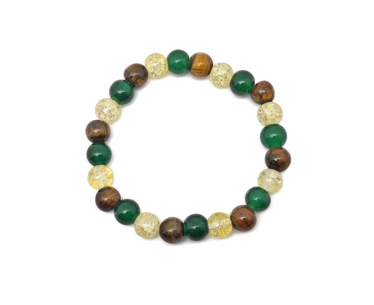 Handmade gemstone bracelet with colorful beads, featuring a charm, designed for self-esteem and positive intentions by GemstoneGO.