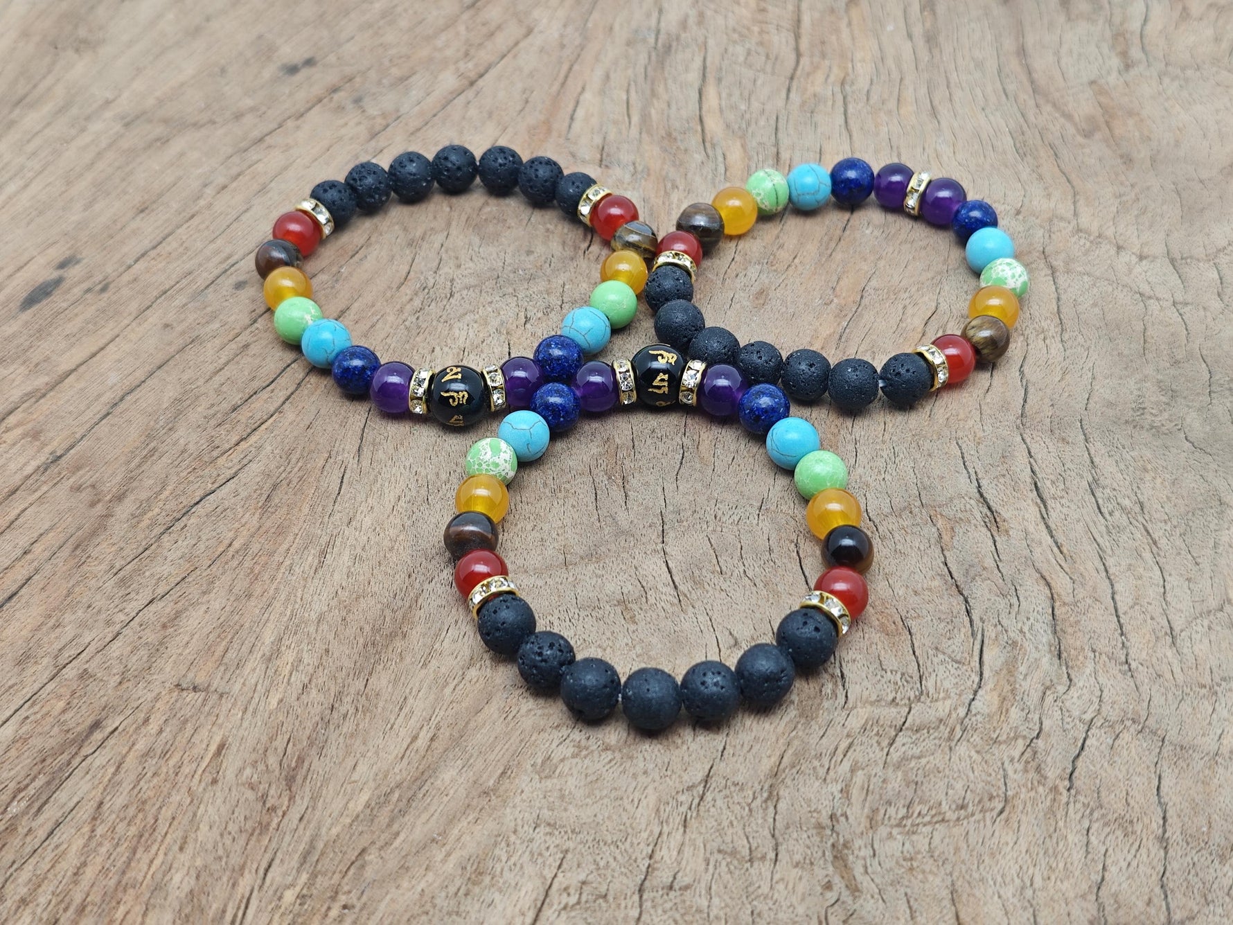 Handmade heart chakra gemstone bracelet with colorful beads, designed for intention and spiritual healing, by GemstoneGO.