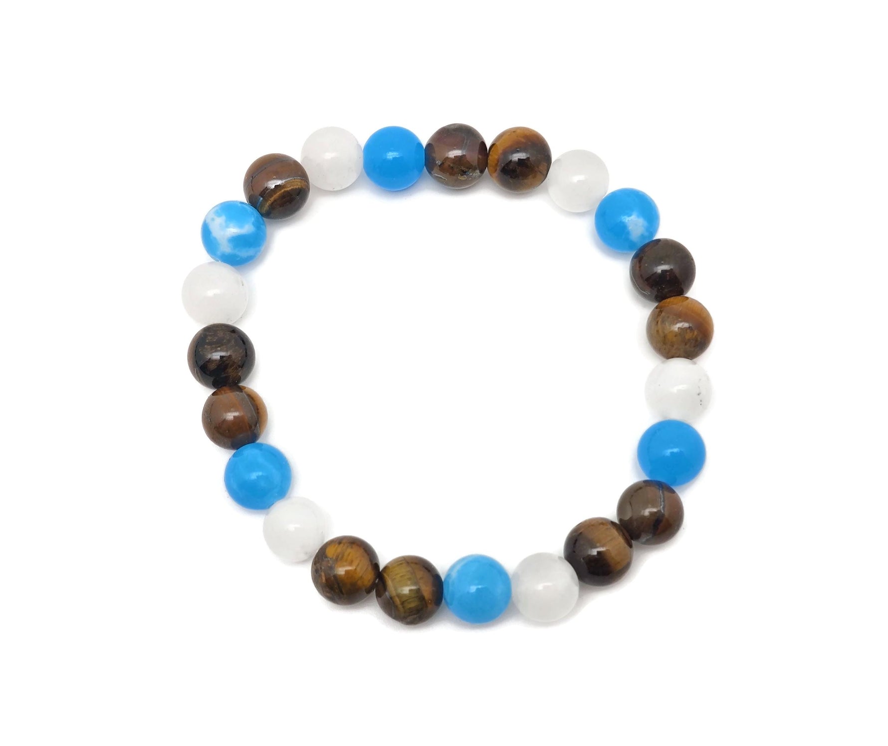 Handmade gemstone bracelet with colorful beads and an intention charm, designed by GemstoneGO for positive energy.