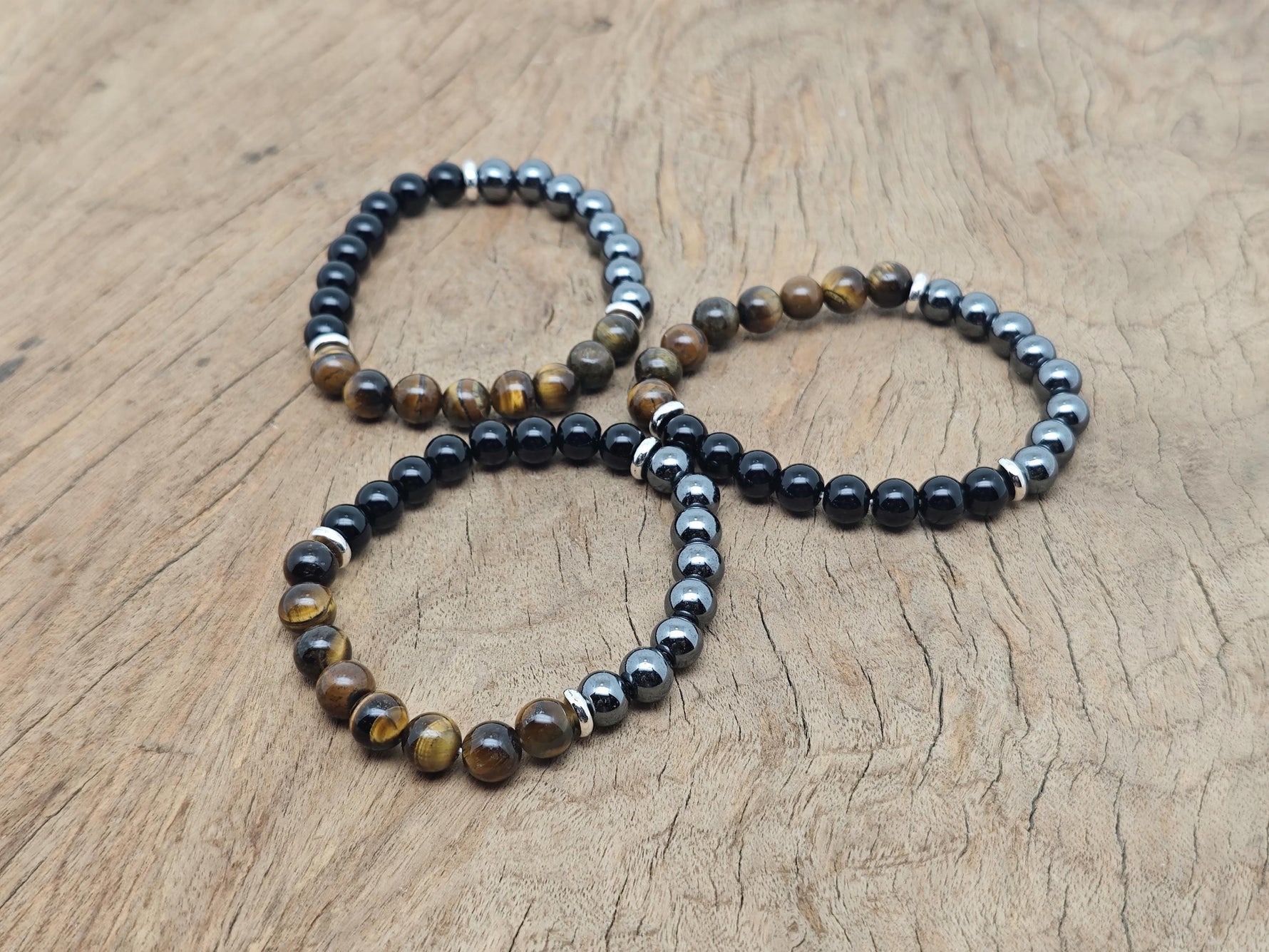 Handmade Dear Brother gemstone bracelet with colorful beads, featuring an intention charm, by GemstoneGO.