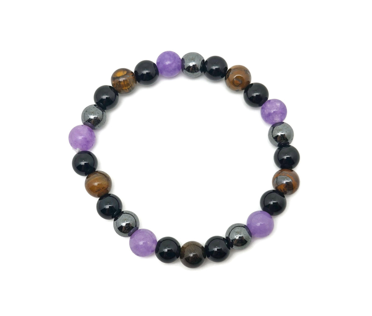 Handmade gemstone bracelet with colorful beads and silver clasp, designed as an intention bracelet by GemstoneGO.