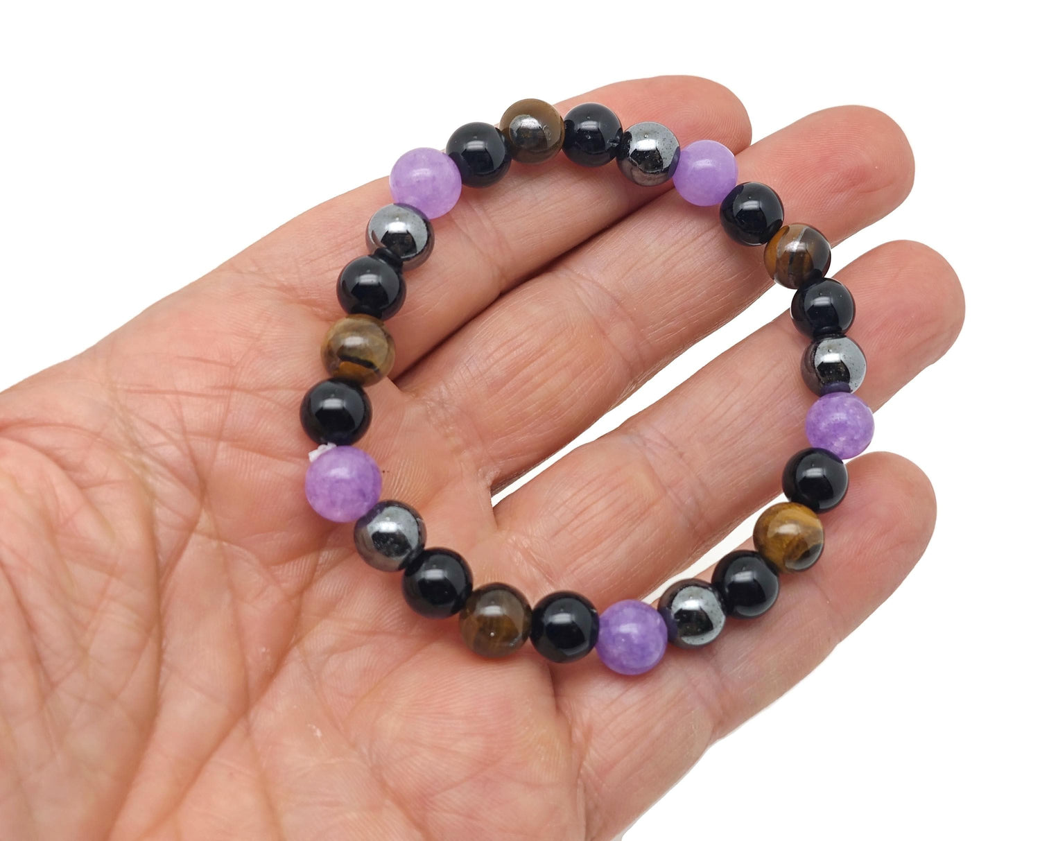 Handmade gemstone bracelet with colorful beads from GemstoneGO, designed as an intention bracelet for positive energy.