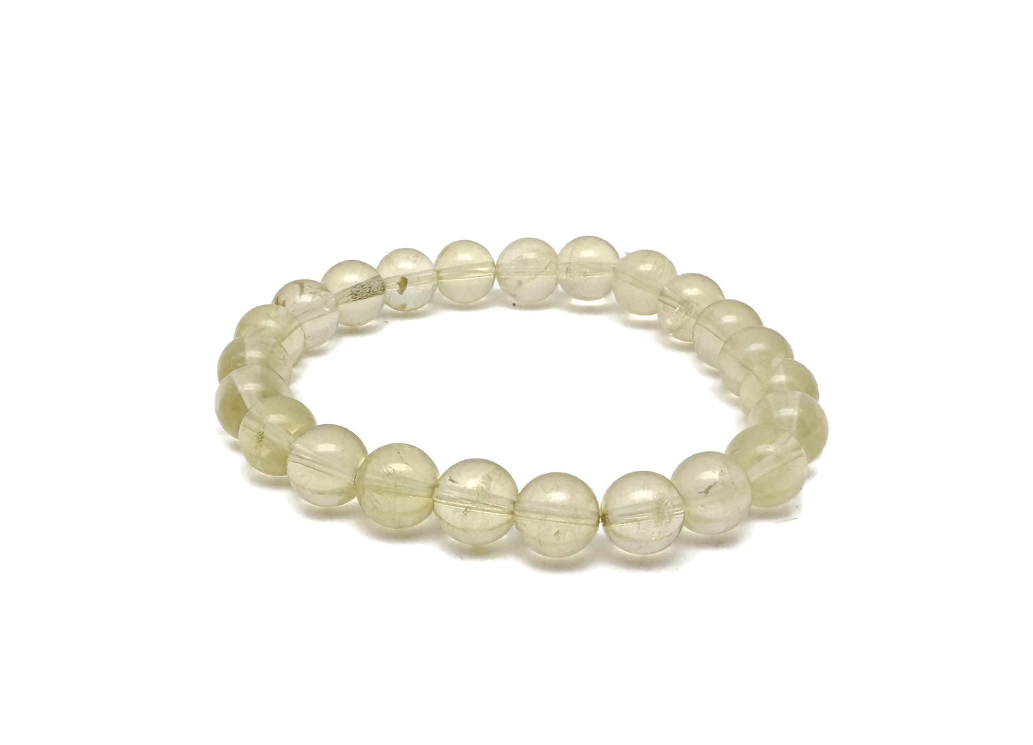 Citrine beaded crystal bracelet for men and women, stretchy jewelry with healing properties, featuring vibrant yellow-orange stones.