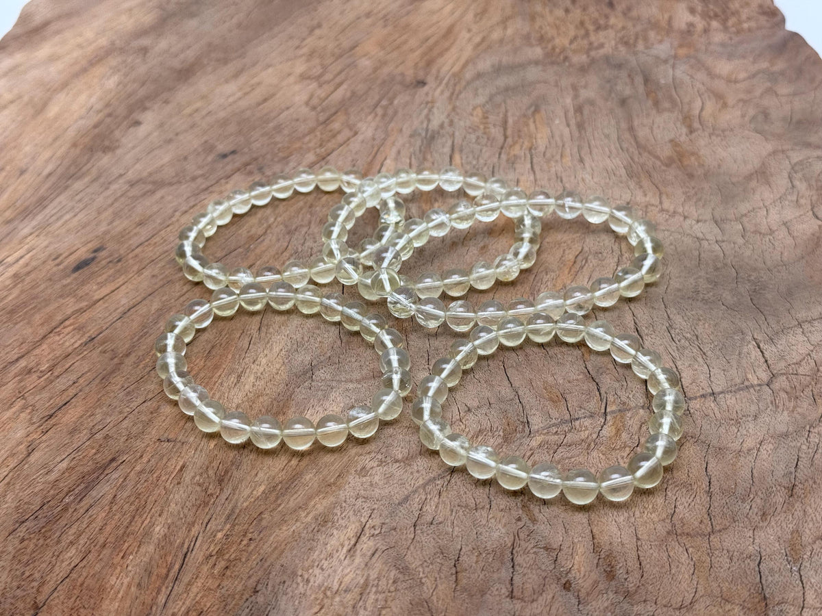 Citrine beaded crystal bracelet for men and women, stretchy design with healing gemstones, by GemstoneGO.