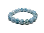 Larimar beaded crystal bracelet for men and women, stretchy jewelry with healing crystal stones by GemstoneGO.
