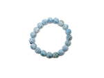 Larimar beaded crystal bracelet for men and women featuring stretchy design and healing gemstones, shown in the image.