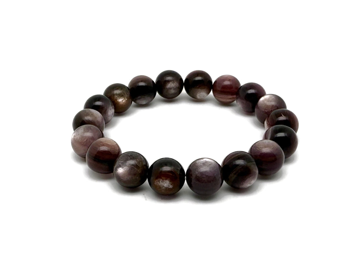 Lepidolite beaded crystal bracelet for men and women with stretchy design, ideal for crystal healing and stylish accessory.