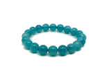 Amazonite beaded crystal bracelet for men and women, stretchy jewelry with blue-green stones for crystal healing.