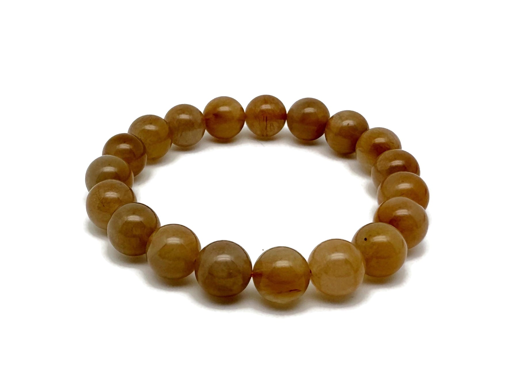 Yellow sapphire beaded crystal bracelet for men and women, stretchy jewelry with healing crystals from GemstoneGO.