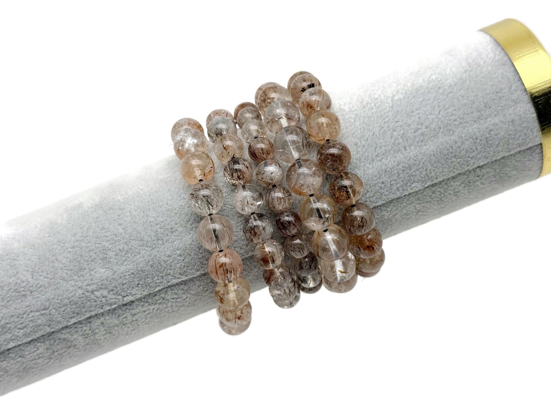 Super Seven beaded crystal bracelet by GemstoneGO featuring colorful, stretchy gemstones for men and women, ideal for crystal healing.