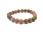 Handmade gemstone stress relief bracelet with colorful stones, designed for intention and relaxation by GemstoneGO.