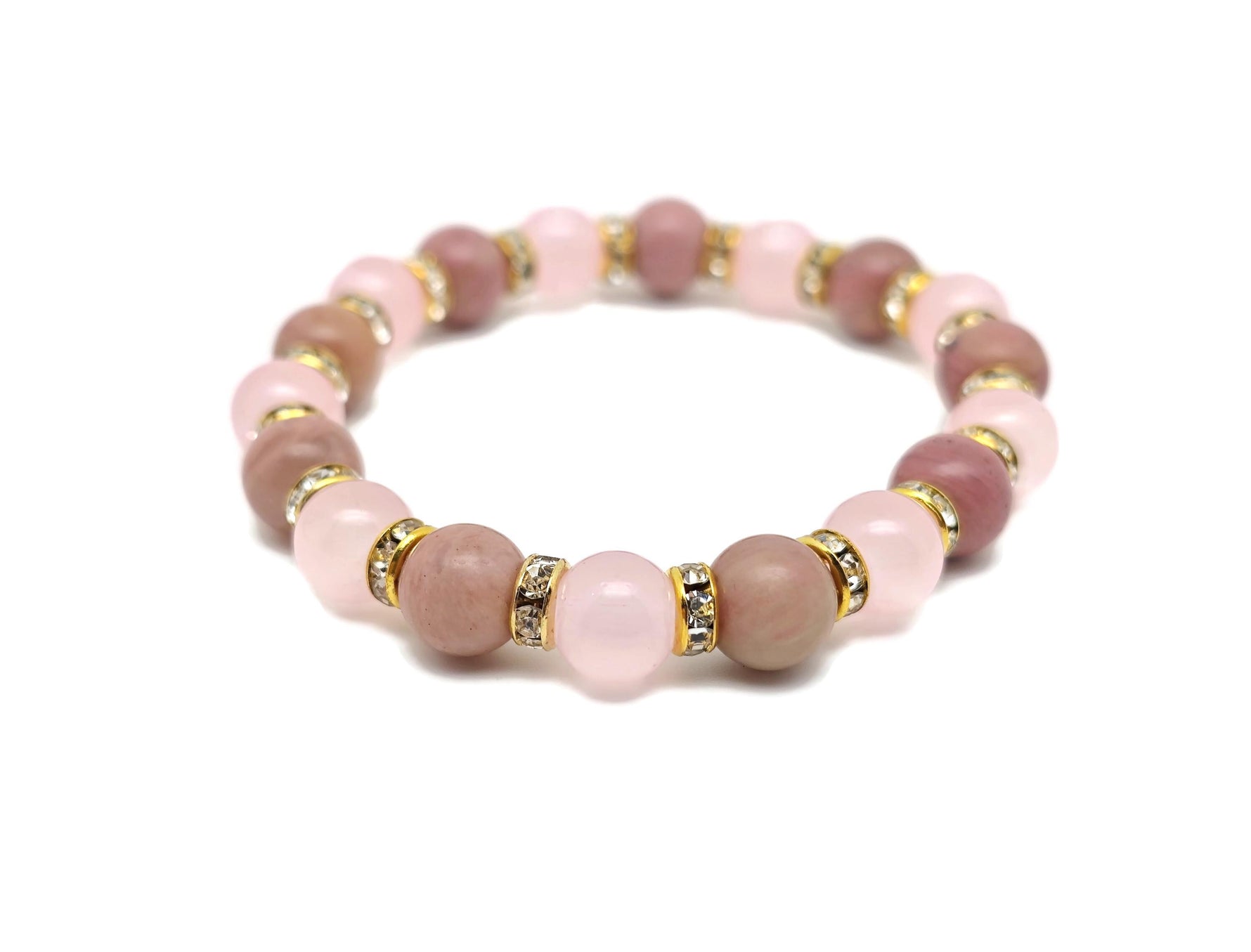 Handmade empowerment gemstone bracelet with colorful beads and charm, designed for positive intentions and personal strength.