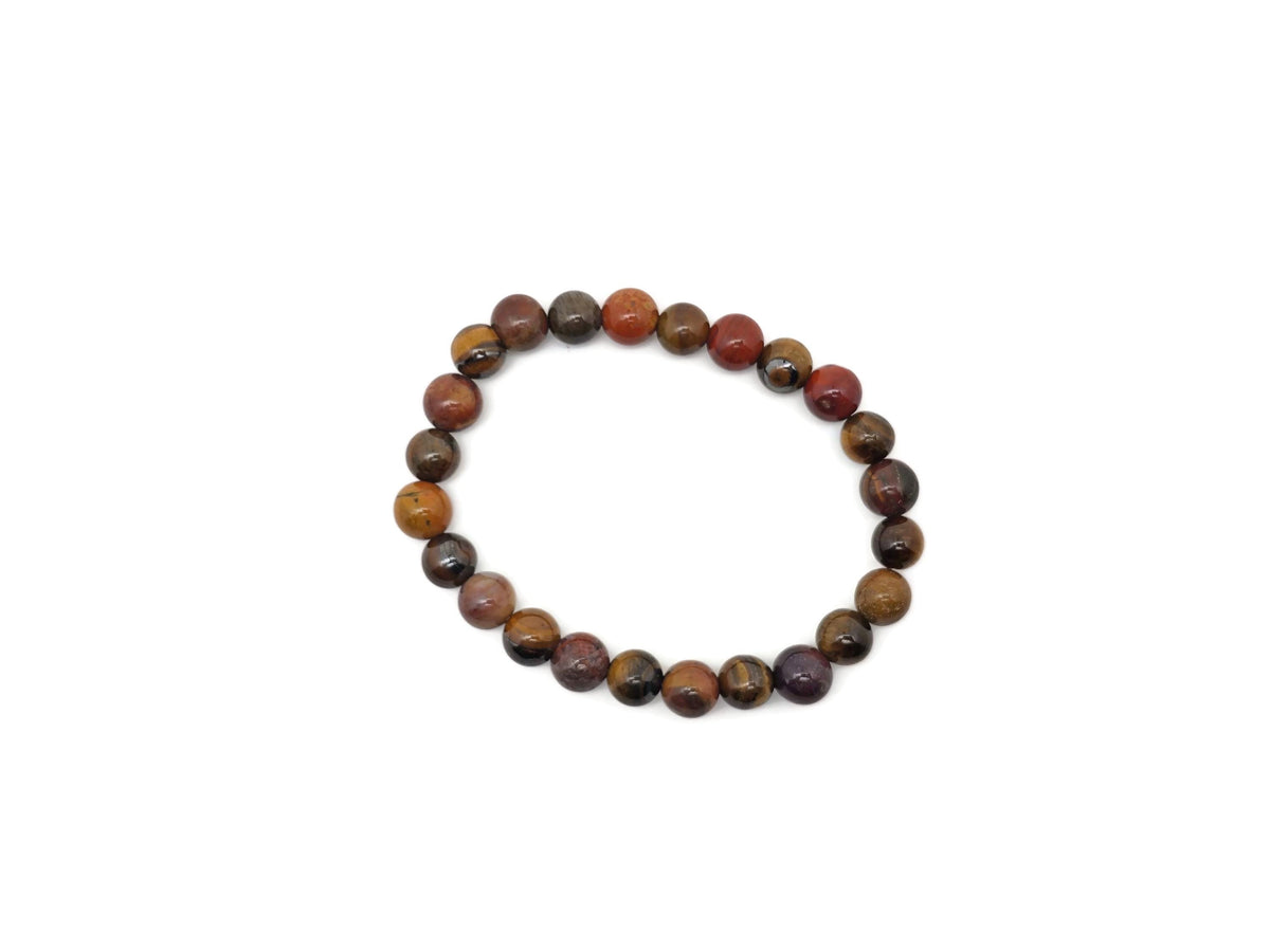 Handmade sacral chakra gemstone bracelet with colorful beads, designed for intention and spiritual healing by GemstoneGO.
