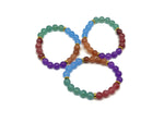Handmade gemstone bracelet with colorful beads and a charm, designed for positive intentions and style by GemstoneGO.
