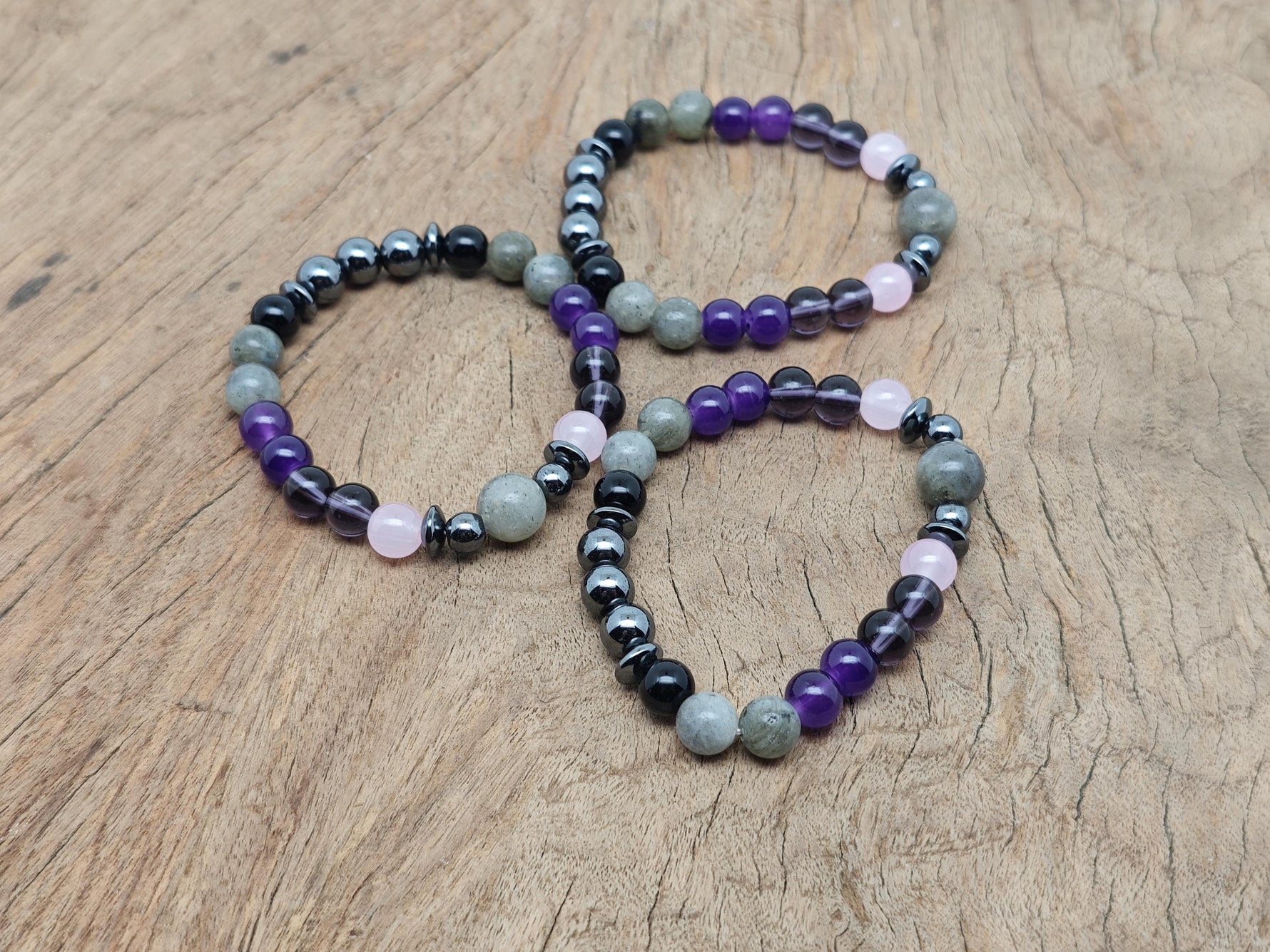 Handmade Triple Prosperity gemstone bracelet with colorful stones from GemstoneGO, featuring a natural and intention-focused design.