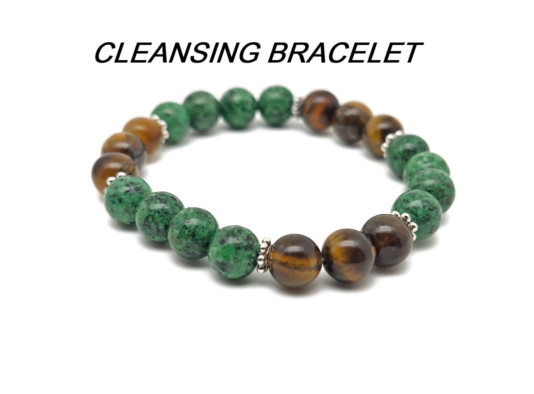 Handmade cleansing gemstone bracelet with colorful beads from GemstoneGO, designed for intention and spiritual energy.