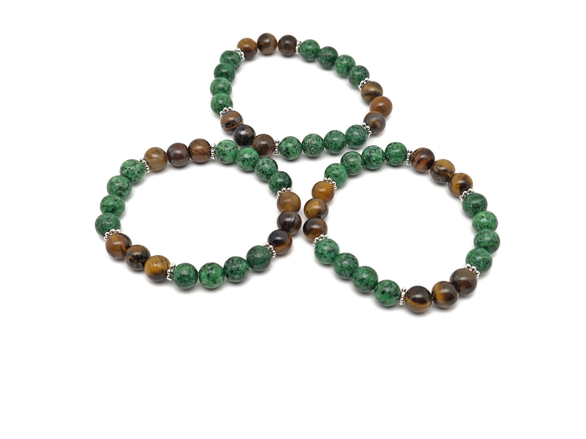 Handmade gemstone cleansing bracelet with various colorful stones, designed for positive intentions and spiritual well-being.