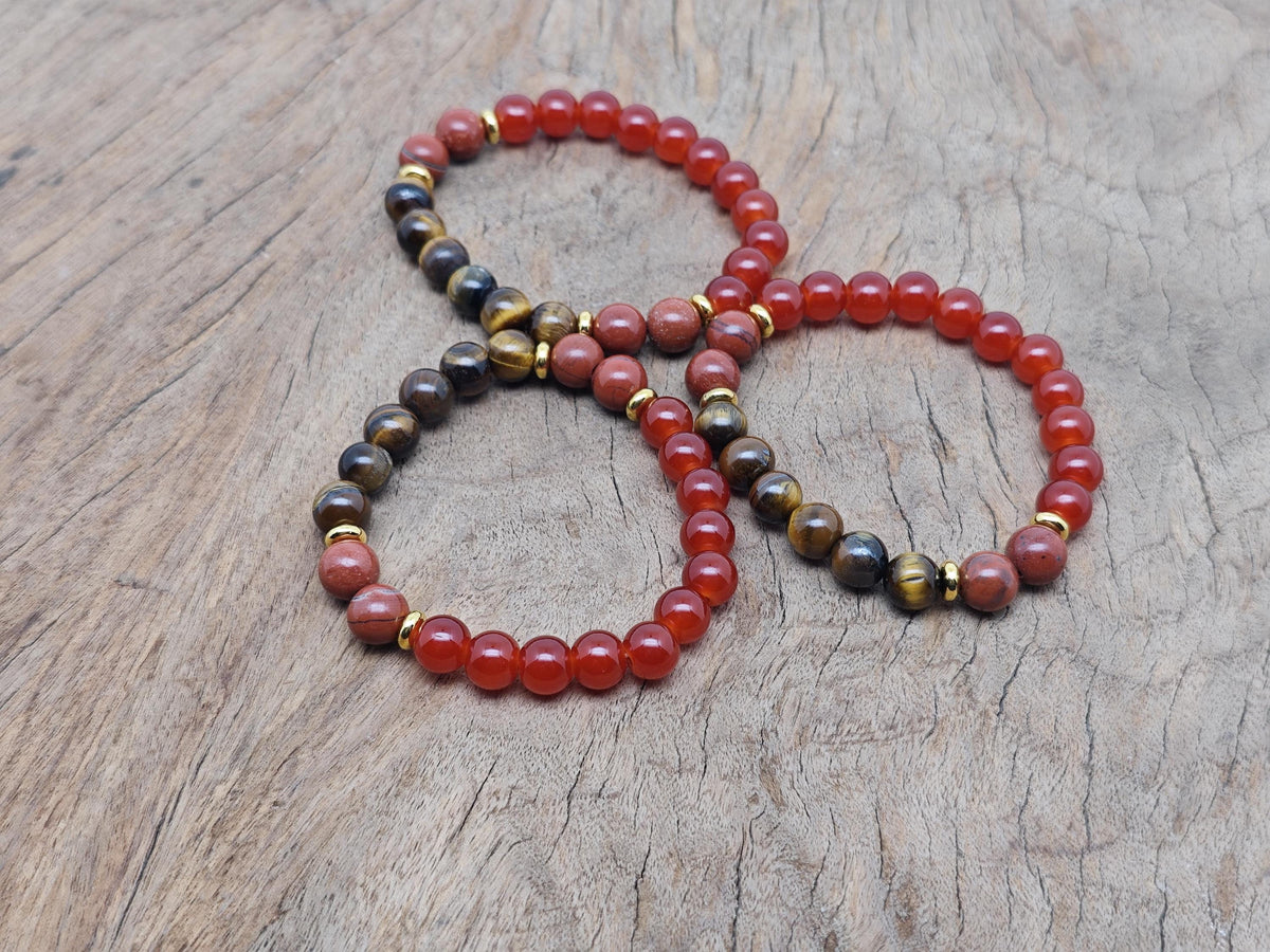 Handmade gemstone stability bracelet featuring colorful beads, designed for intention and balance by GemstoneGO.