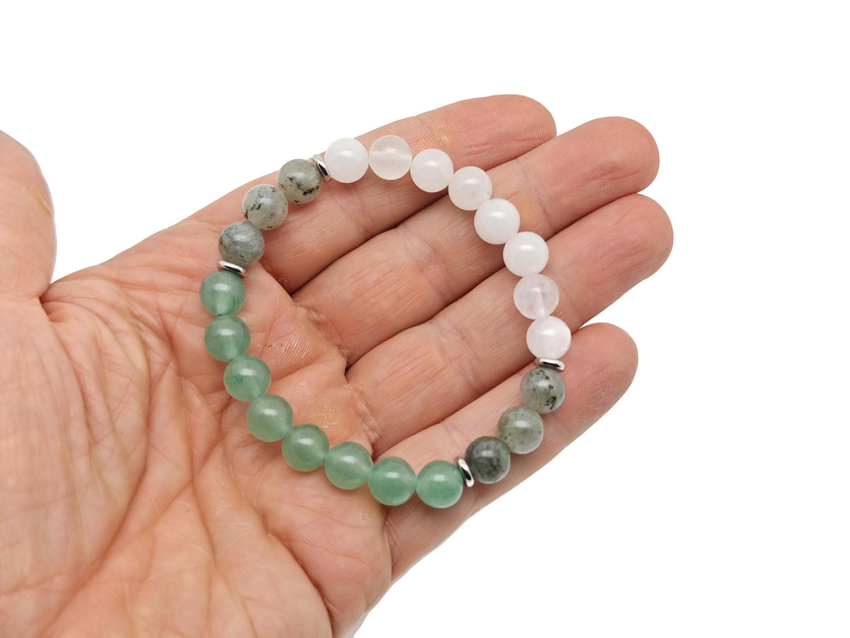 Handmade gemstone bracelet with lucky and fortune charms, featuring colorful beads and intricate details from GemstoneGO.