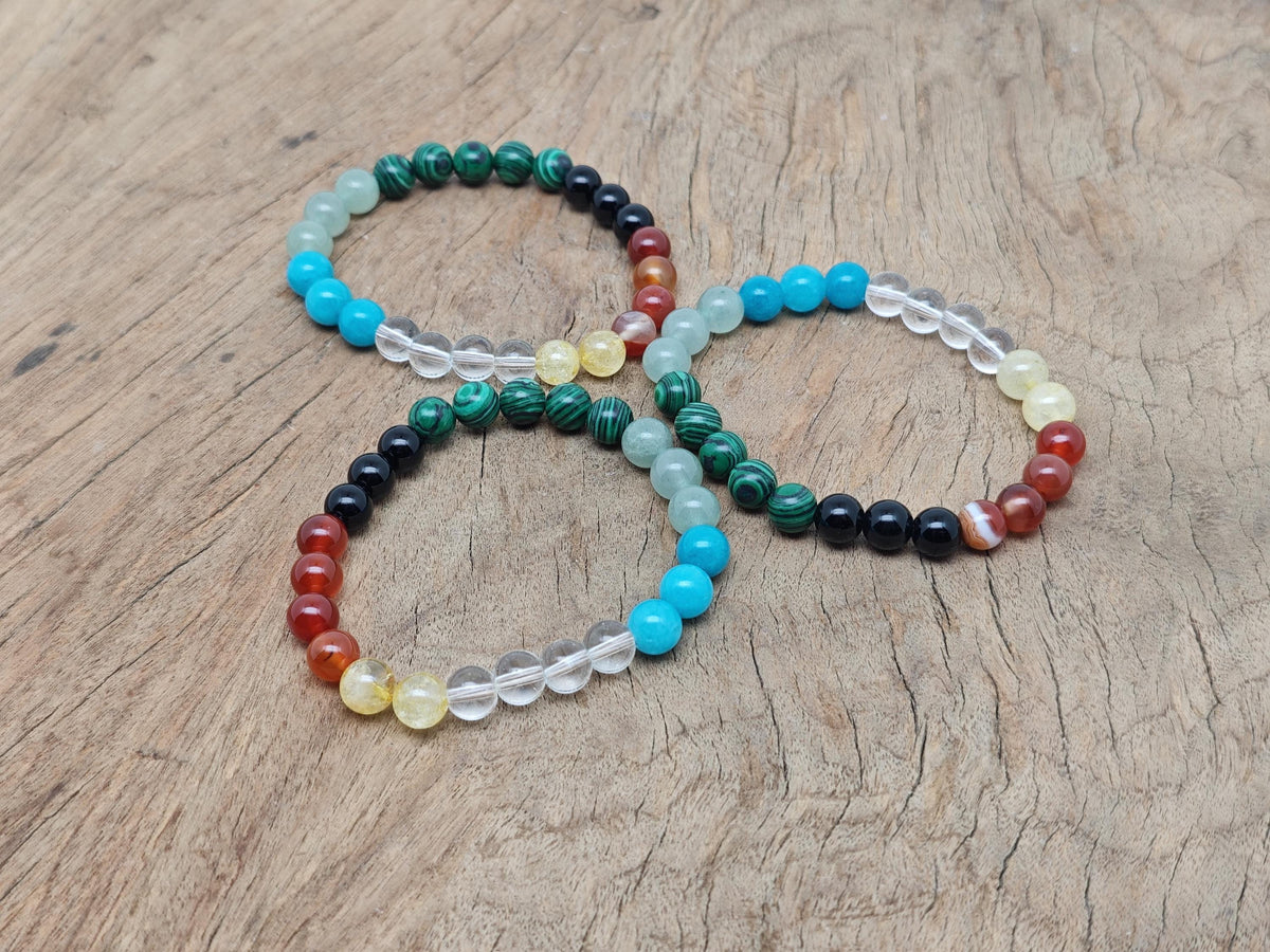 Handmade Inner Peace gemstone bracelet with colorful beads, designed for intention and mindfulness by GemstoneGO.