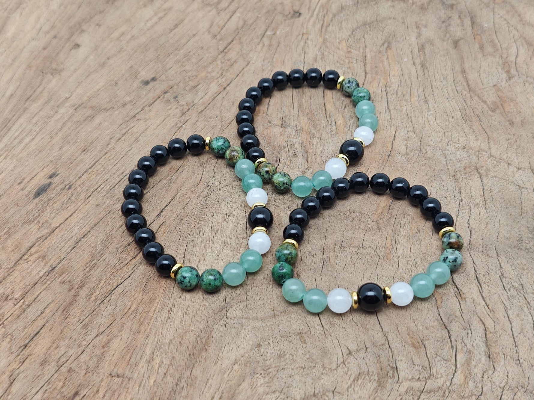Handmade gemstone bracelet with colorful beads, featuring an intention-setting design by GemstoneGO.