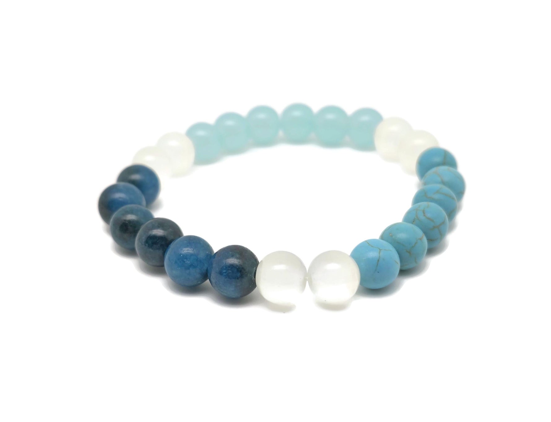 Handmade menopause gemstone bracelet from GemstoneGO featuring natural stones and intention design, stylish accessory for wellness.