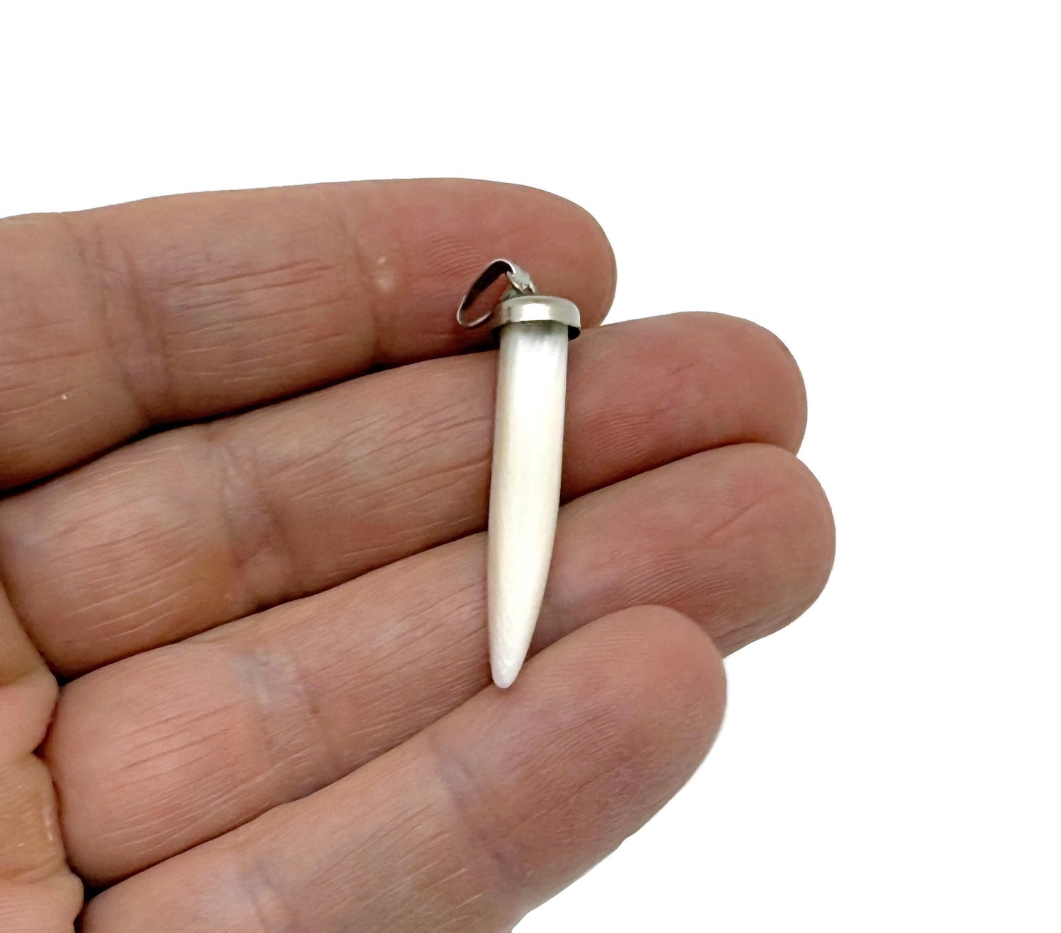 Natural Pearl Ivory Pendant - Sea Shell Pendant - Gemstone Pendant - NC1706