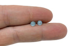 Sterling silver aquamarine stud earrings with crystal accents from GemstoneGO, showcasing a bright blue gemstone set in silver.
