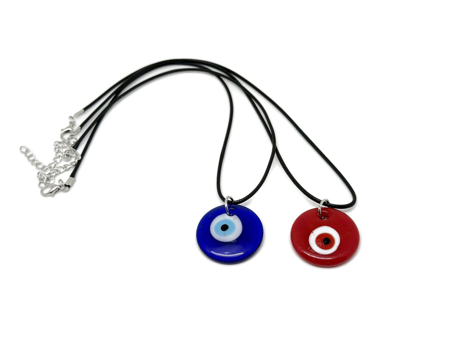 Evil Eye Necklace - Blue&Red Glass Evil Eye - Gift Jewelry