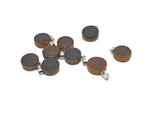 Tiger Eye gemstone pendant featuring a flat round coin design, showcasing the rich, golden-brown polished stone.