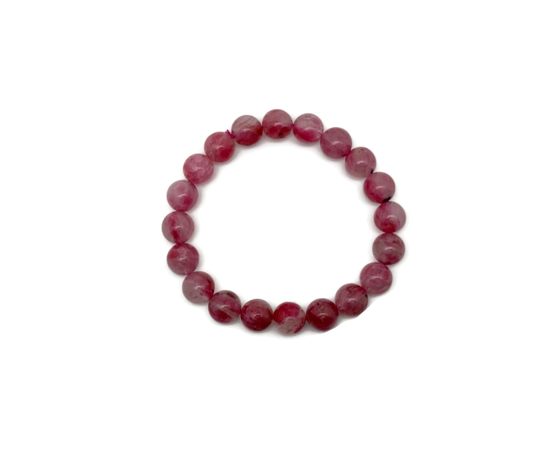 Watermelon Quartz beaded crystal bracelet for men and women, featuring stretchy design and healing properties by GemstoneGO.