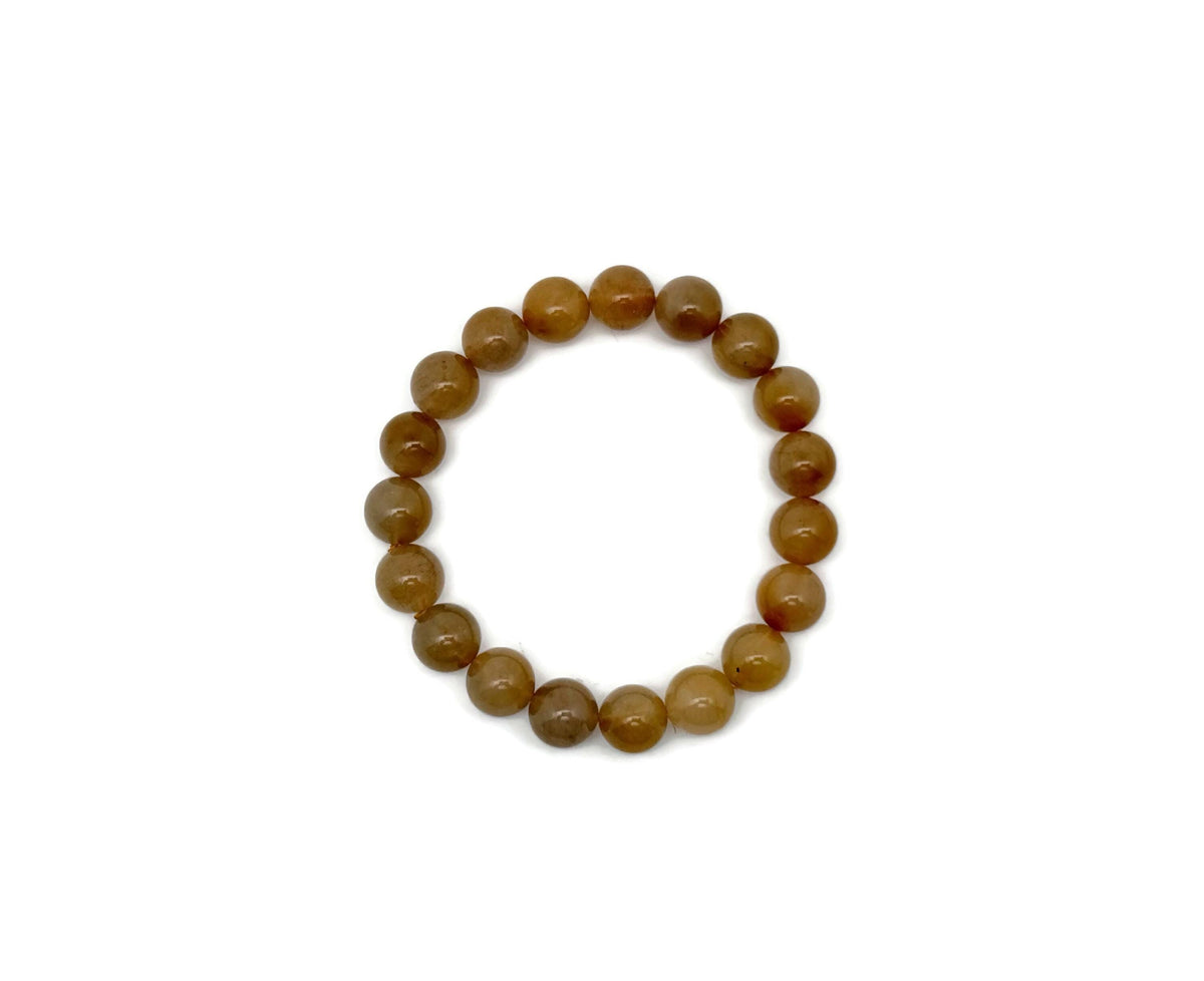 Yellow sapphire beaded crystal bracelet for men and women, featuring stretchy design and crystal healing properties.
