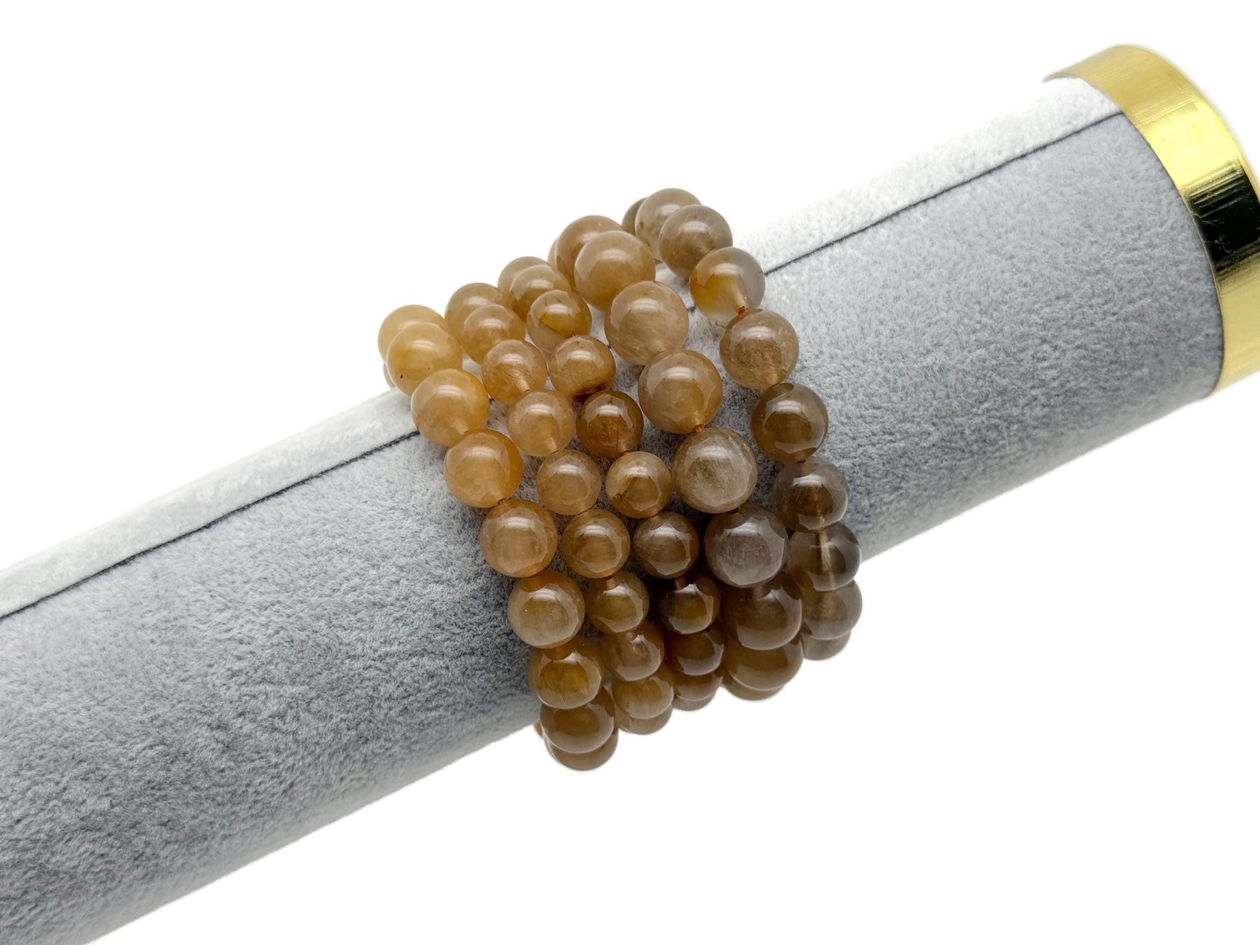Yellow sapphire beaded crystal bracelet for men and women, stretchy jewelry with healing crystal beads by GemstoneGO