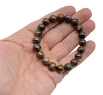 Bronzite beaded crystal bracelet for men and women, stretchable jewelry with healing crystal stones by GemstoneGO.
