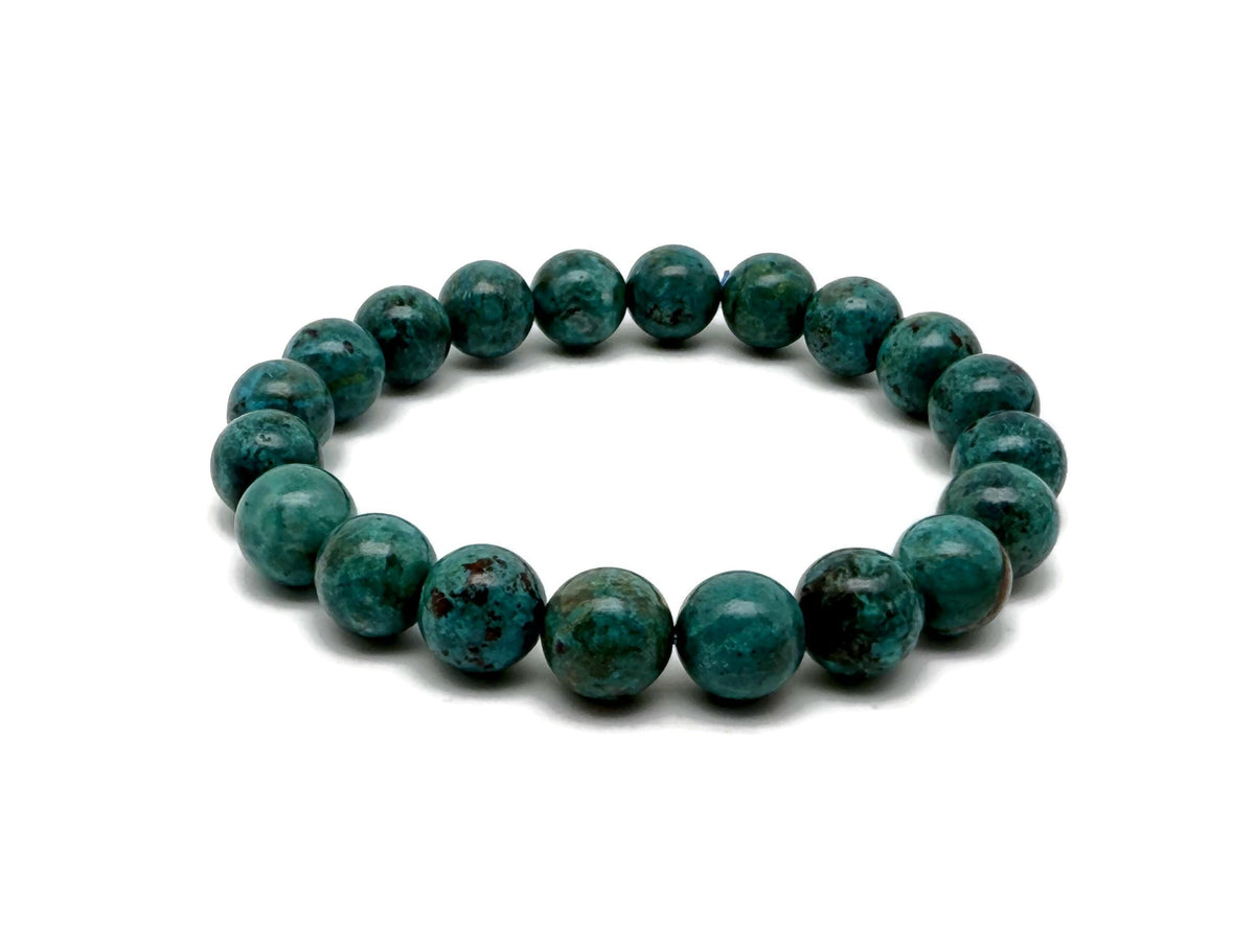 Turquoise beaded crystal bracelet for men and women with stretchy design and healing crystals by GemstoneGO.