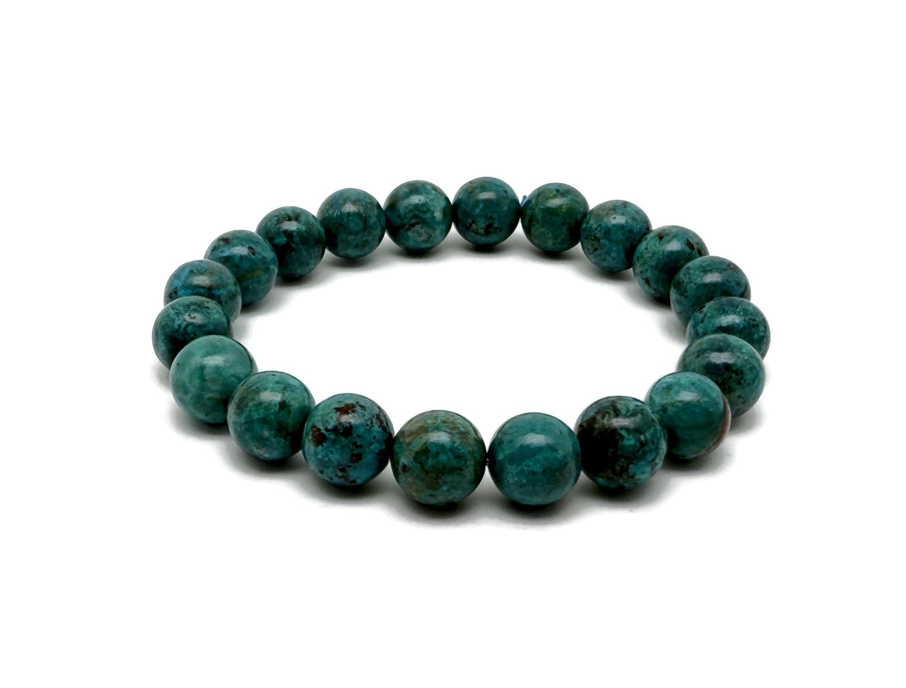 Turquoise beaded crystal bracelet for men and women with stretchy design and healing crystals by GemstoneGO.
