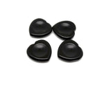 Polished black obsidian heart worry stone from GemstoneGO, smooth soothing crystal for stress relief and meditation.