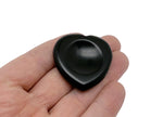 Obsidian Heart worry stone from GemstoneGO showing a smooth, polished black crystal heart for stress relief and calming.